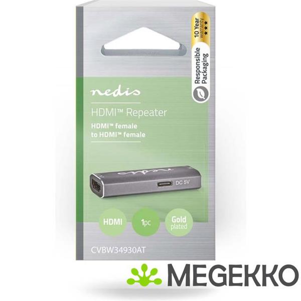 Grote foto hdmi repeater 25 m 8k 60hz 0 gbps aluminium antraciet computers en software overige computers en software