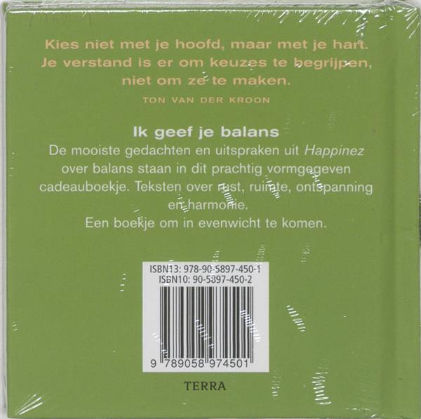 Grote foto happinez ik geef je balans happinez boeken stripboeken