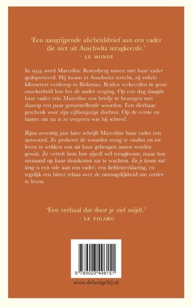 Grote foto en je kwam niet terug boeken literatuur