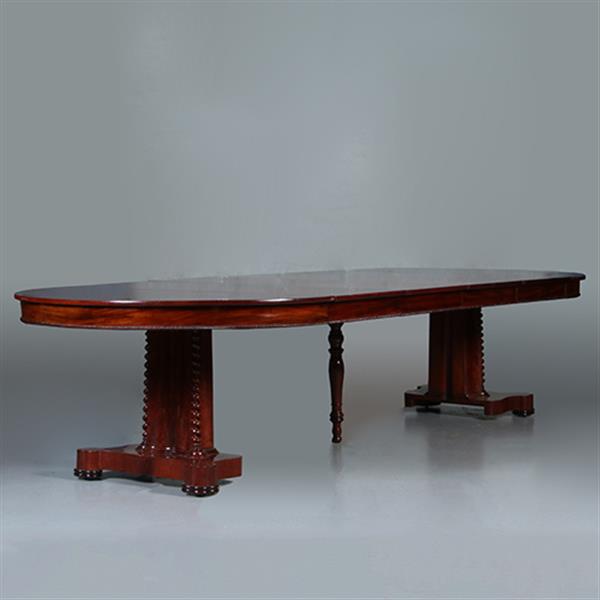 Grote foto ronde biedermeier coulissentafel tot 12 max 14 personen verlengbaar no.281440 antiek en kunst stoelen en banken