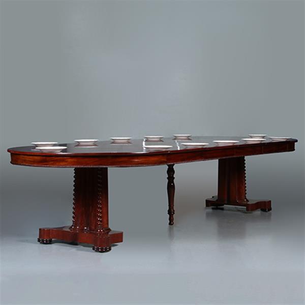 Grote foto ronde biedermeier coulissentafel tot 12 max 14 personen verlengbaar no.281440 antiek en kunst stoelen en banken