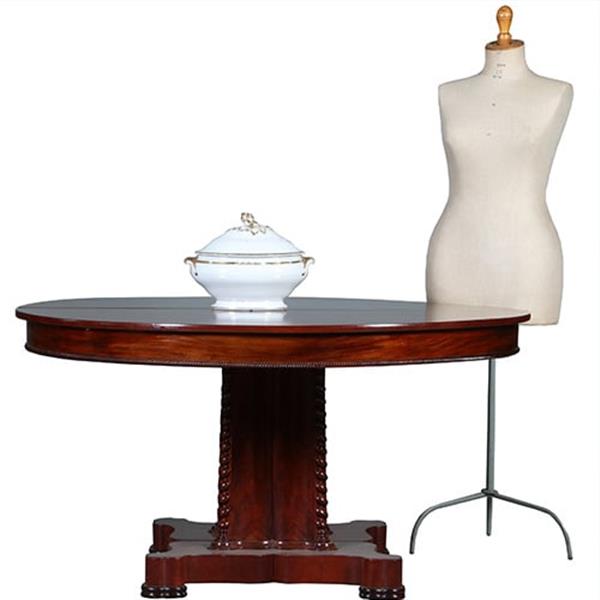 Grote foto ronde biedermeier coulissentafel tot 12 max 14 personen verlengbaar no.281440 antiek en kunst stoelen en banken