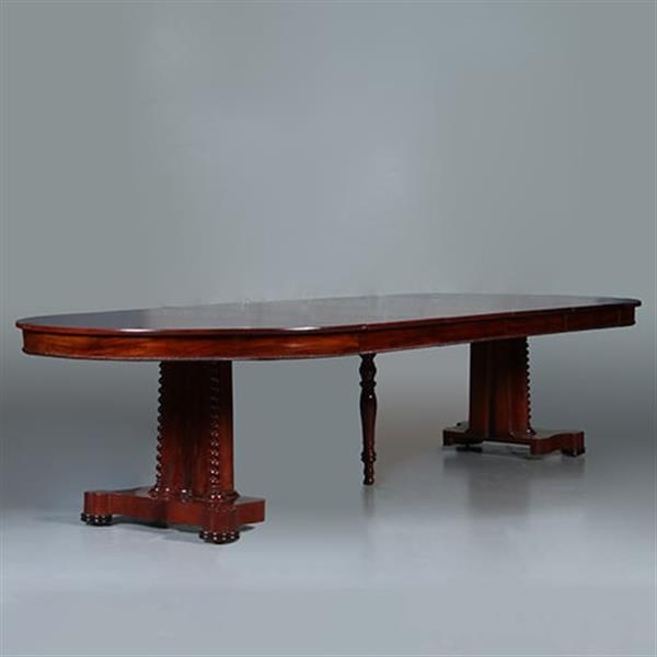 Grote foto ronde biedermeier coulissentafel tot 12 max 14 personen verlengbaar no.281440 antiek en kunst stoelen en banken