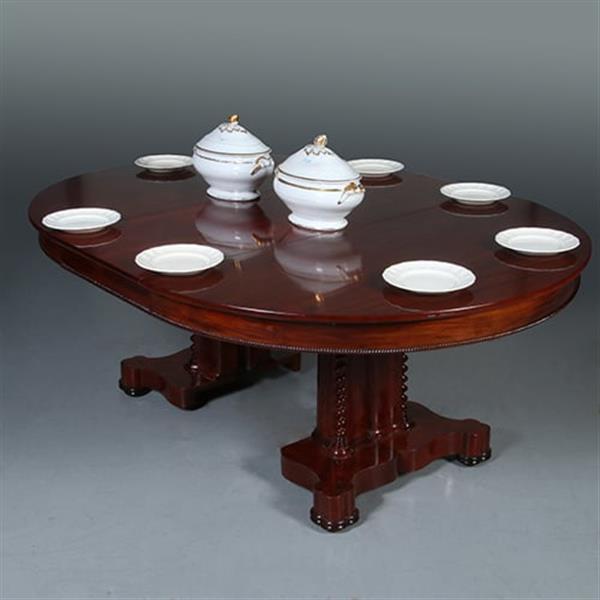 Grote foto ronde biedermeier coulissentafel tot 12 max 14 personen verlengbaar no.281440 antiek en kunst stoelen en banken