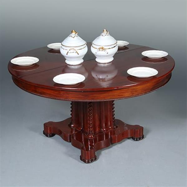 Grote foto ronde biedermeier coulissentafel tot 12 max 14 personen verlengbaar no.281440 antiek en kunst stoelen en banken