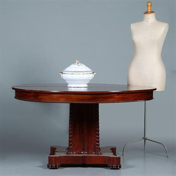 Grote foto ronde biedermeier coulissentafel tot 12 max 14 personen verlengbaar no.281440 antiek en kunst stoelen en banken