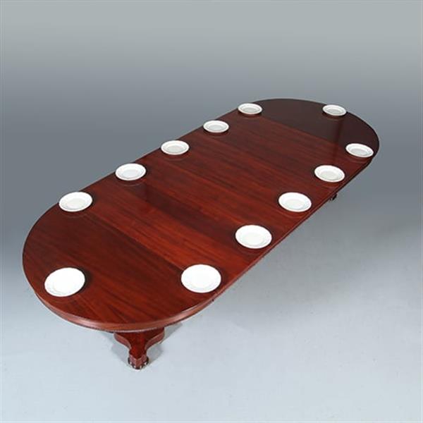 Grote foto ronde biedermeier coulissentafel tot 12 max 14 personen verlengbaar no.281440 antiek en kunst stoelen en banken