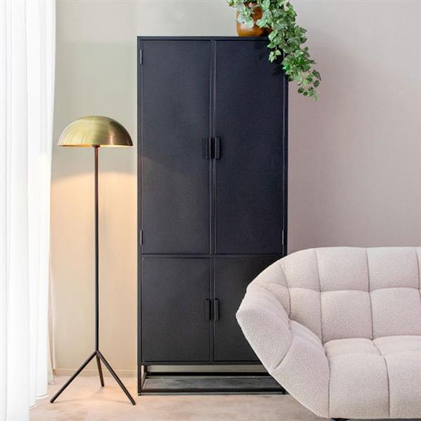 Grote foto hoge kast luff 80x40x190 cm zwart metaal huis en inrichting eettafels