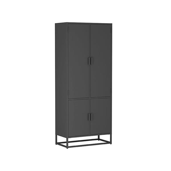 Grote foto hoge kast luff 80x40x190 cm zwart metaal huis en inrichting eettafels