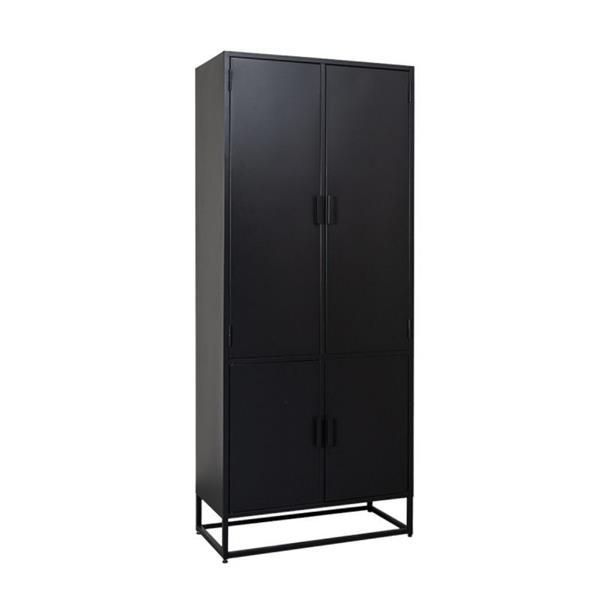 Grote foto hoge kast luff 80x40x190 cm zwart metaal huis en inrichting eettafels