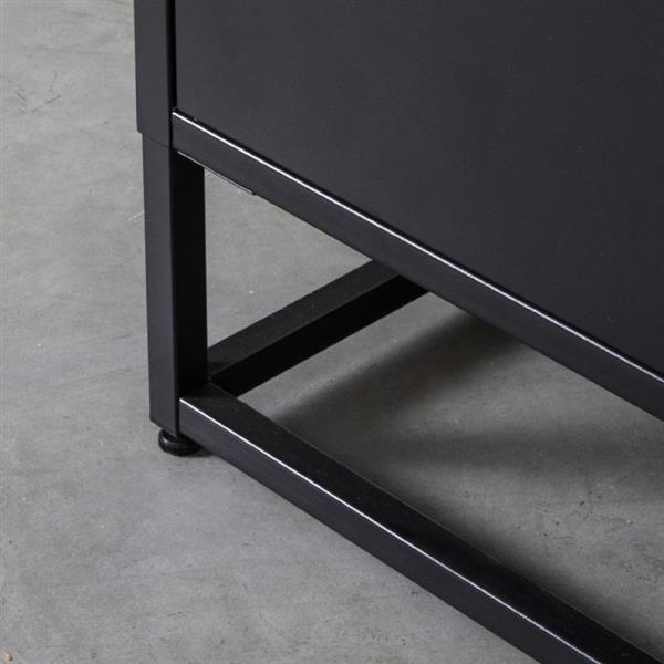Grote foto hoge kast luff 80x40x190 cm zwart metaal huis en inrichting eettafels