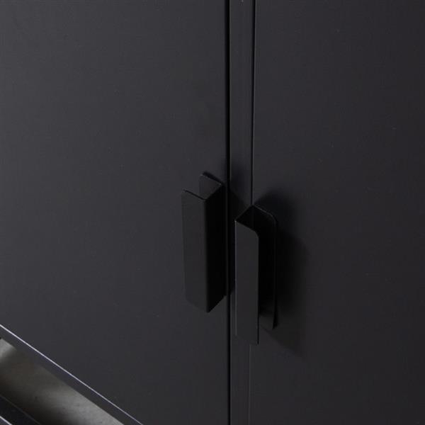 Grote foto hoge kast luff 80x40x190 cm zwart metaal huis en inrichting eettafels