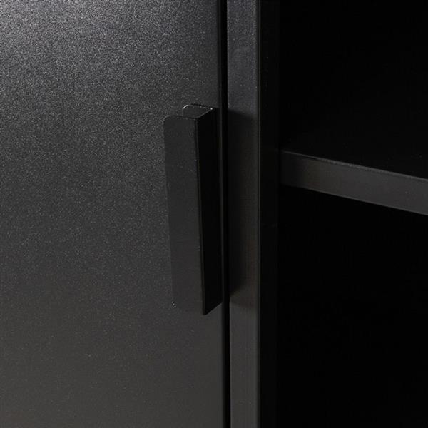Grote foto hoge kast luff 80x40x190 cm zwart metaal huis en inrichting eettafels