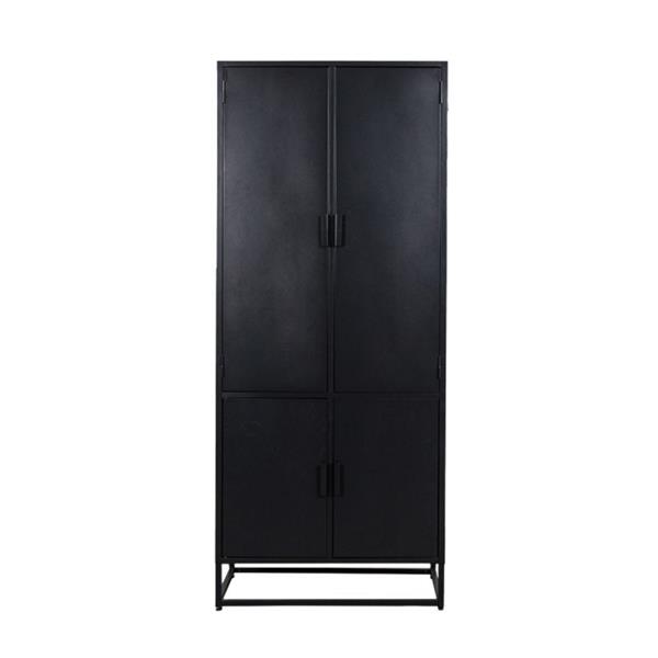 Grote foto hoge kast luff 80x40x190 cm zwart metaal huis en inrichting eettafels