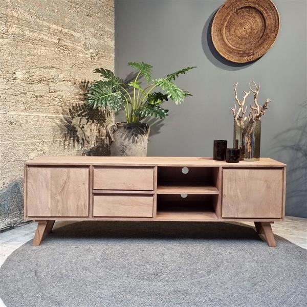 Grote foto tv meubel bibi mangohout 180x60x40 cm huis en inrichting eettafels