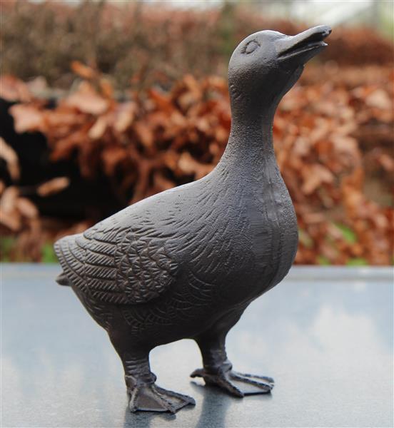 Grote foto dierenbeeld eend gietijzer l eg130 tuin en terras tuindecoratie