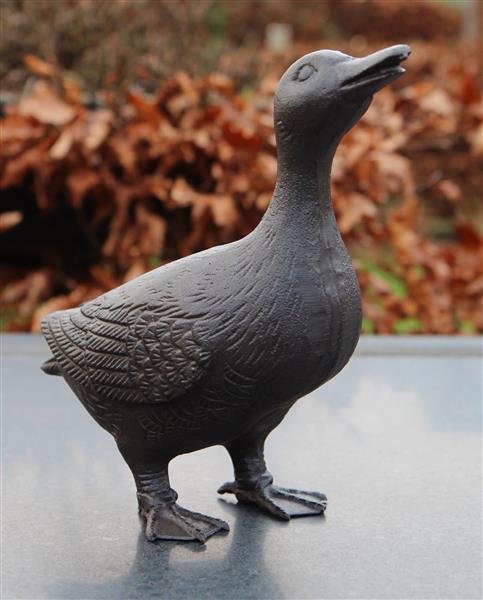 Grote foto dierenbeeld eend gietijzer l eg130 tuin en terras tuindecoratie