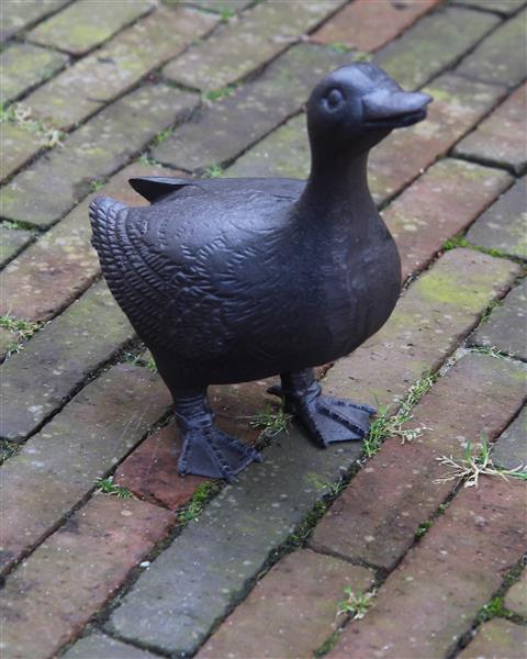 Grote foto dierenbeeld eend gietijzer l eg130 tuin en terras tuindecoratie
