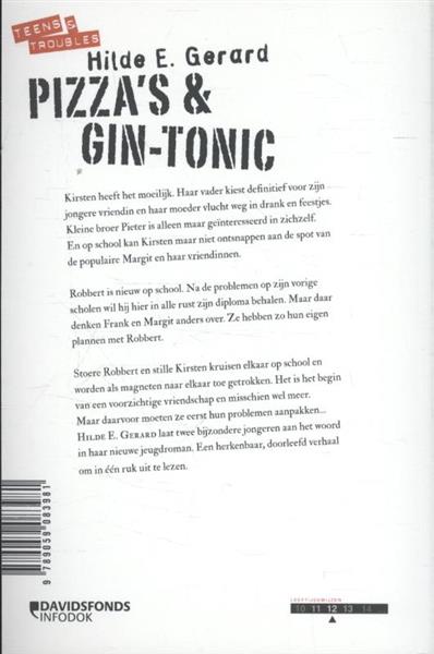 Grote foto pizza gin tonic teens troubles boeken jeugd 13 jaar en ouder