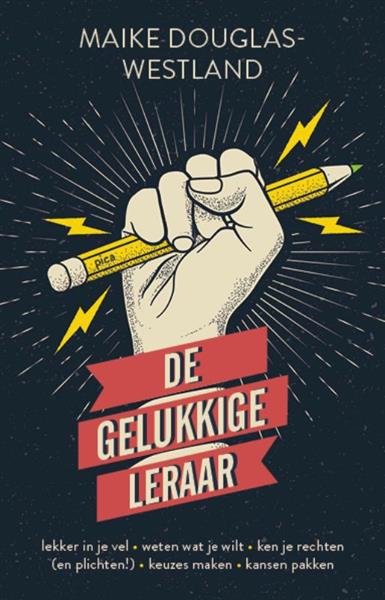 Grote foto de gelukkige leraar boeken studieboeken