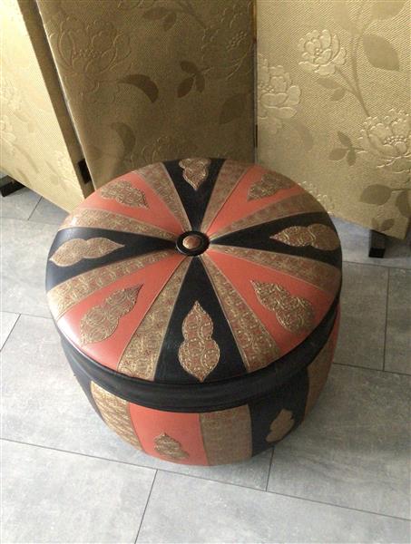 Grote foto vintage poef naaibox huis en inrichting woningdecoratie