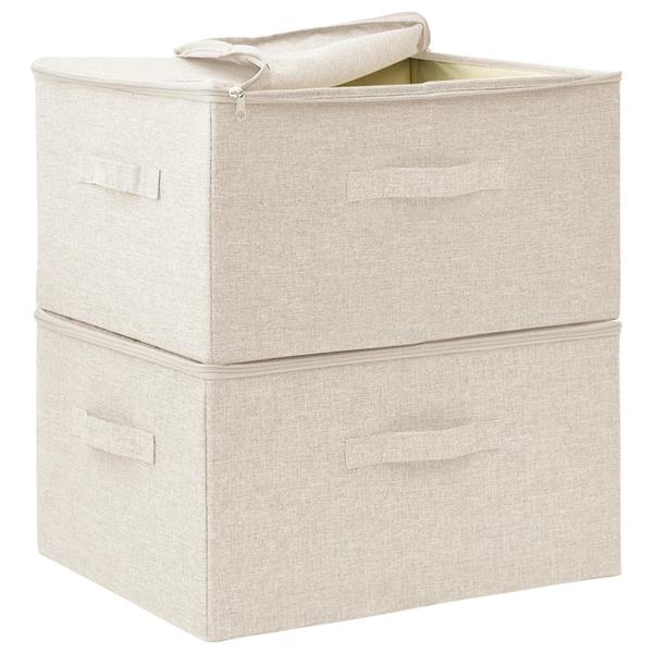 Grote foto vidaxl opbergboxen 2 st 43x34x23 cm stof cr mekleurig doe het zelf en verbouw materialen en producten