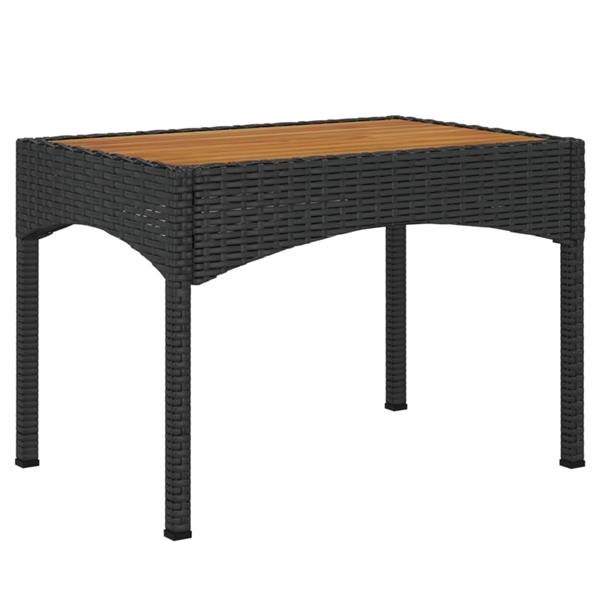Grote foto vidaxl tuinstoelen 2 st verstelbaar met tafel poly rattan zwart tuin en terras tuinmeubelen