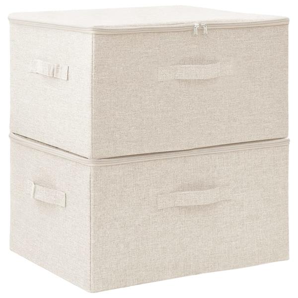 Grote foto vidaxl opbergboxen 2 st 43x34x23 cm stof cr mekleurig doe het zelf en verbouw materialen en producten