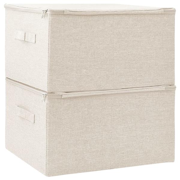Grote foto vidaxl opbergboxen 2 st 43x34x23 cm stof cr mekleurig doe het zelf en verbouw materialen en producten