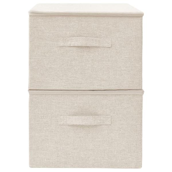 Grote foto vidaxl opbergboxen 2 st 43x34x23 cm stof cr mekleurig doe het zelf en verbouw materialen en producten
