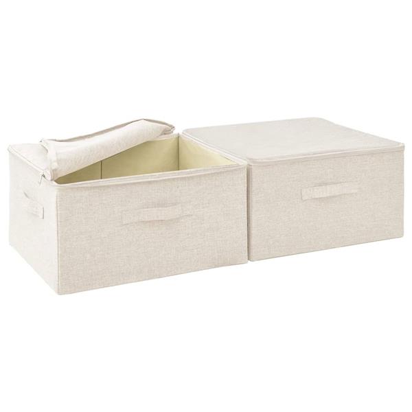 Grote foto vidaxl opbergboxen 2 st 43x34x23 cm stof cr mekleurig doe het zelf en verbouw materialen en producten