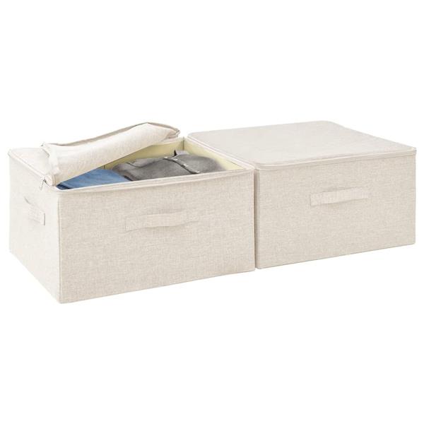Grote foto vidaxl opbergboxen 2 st 43x34x23 cm stof cr mekleurig doe het zelf en verbouw materialen en producten