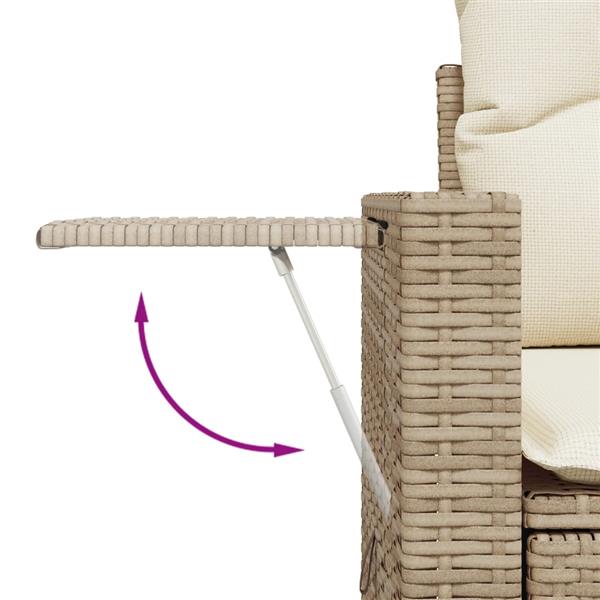 Grote foto vidaxl 6 delige loungeset met kussens poly rattan beige tuin en terras tuinmeubelen