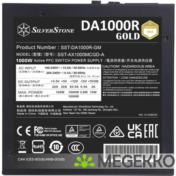 Grote foto silverstone da1000r 1000w 80 gold full modulair atx 3.0 computers en software overige