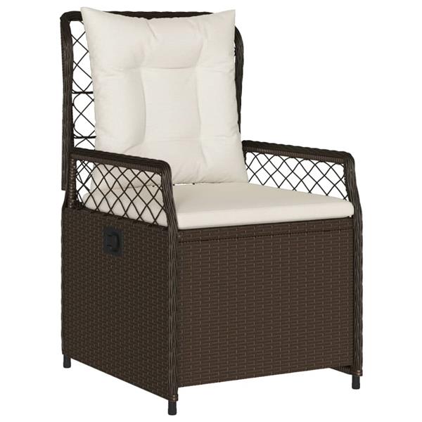Grote foto vidaxl 3 delige tuinset met kussens poly rattan bruin tuin en terras tuinmeubelen