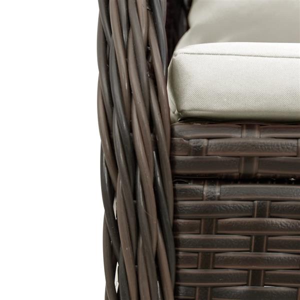 Grote foto vidaxl 3 delige tuinset met kussens poly rattan bruin tuin en terras tuinmeubelen