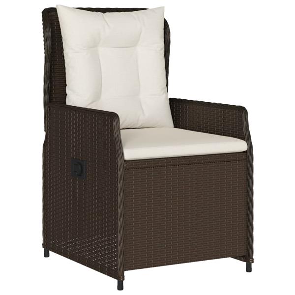 Grote foto vidaxl 3 delige tuinset met kussens poly rattan bruin tuin en terras tuinmeubelen