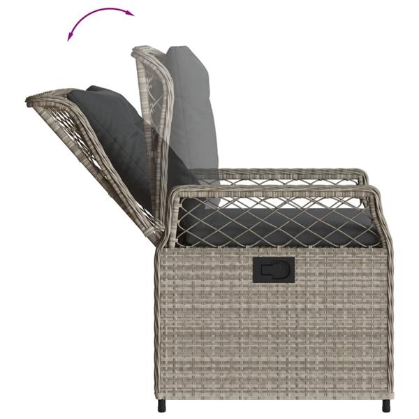 Grote foto vidaxl 3 delige tuinset met kussens poly rattan lichtgrijs tuin en terras tuinmeubelen