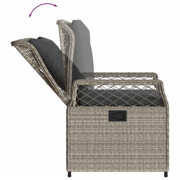 Grote foto vidaxl 3 delige tuinset met kussens poly rattan lichtgrijs tuin en terras tuinmeubelen