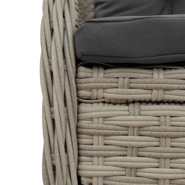 Grote foto vidaxl 3 delige tuinset met kussens poly rattan lichtgrijs tuin en terras tuinmeubelen