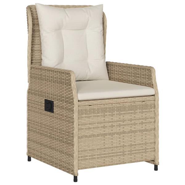 Grote foto vidaxl 3 delige tuinset met kussens poly rattan beige tuin en terras tuinmeubelen