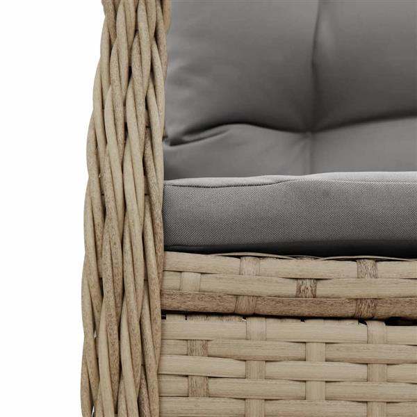 Grote foto vidaxl 3 delige tuinset met kussens poly rattan beige tuin en terras tuinmeubelen