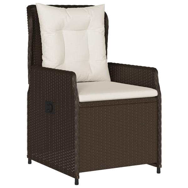 Grote foto vidaxl 3 delige tuinset met kussens poly rattan bruin tuin en terras tuinmeubelen