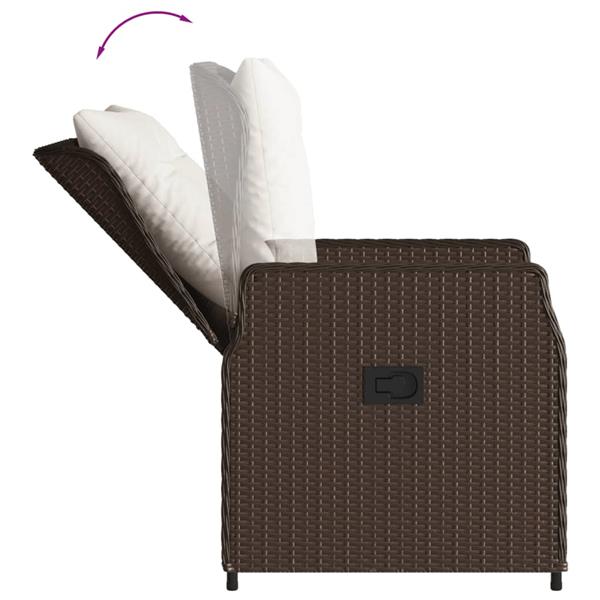Grote foto vidaxl 3 delige tuinset met kussens poly rattan bruin tuin en terras tuinmeubelen
