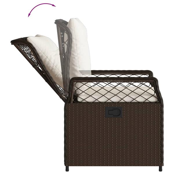 Grote foto vidaxl 3 delige tuinset met kussens poly rattan bruin tuin en terras tuinmeubelen
