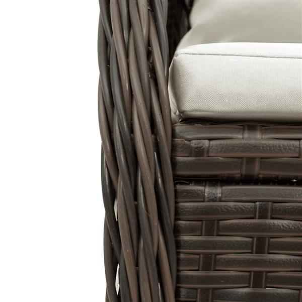 Grote foto vidaxl 3 delige tuinset met kussens poly rattan bruin tuin en terras tuinmeubelen