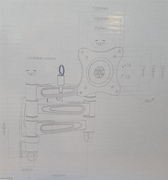 Grote foto avtex ak 87tm 3 armige vesa steun aluminium huis en inrichting overige