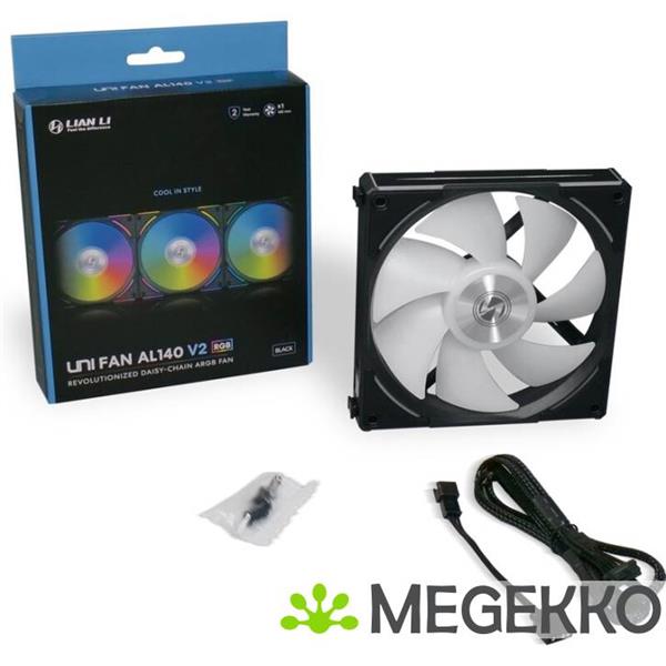 Grote foto lian li uni fan al140 v2 1 pack black argb pwm computers en software overige computers en software