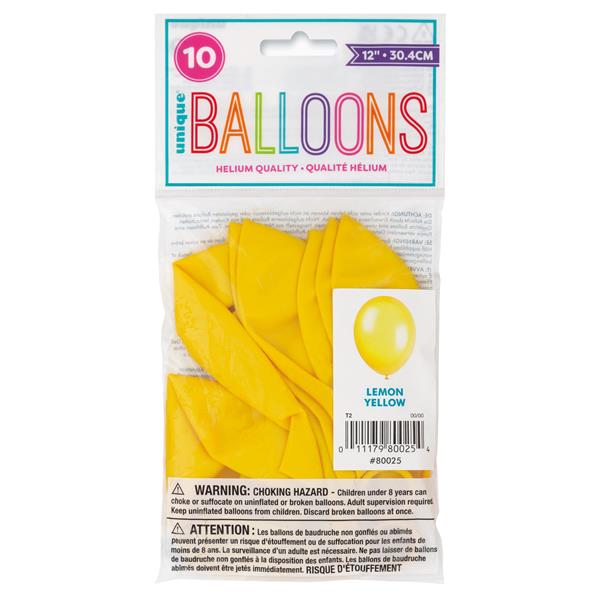 Grote foto 12 premium latex balloons 10ct lemon yellow verzamelen overige verzamelingen