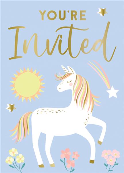 Grote foto dainty unicorn invitations 8ct verzamelen overige verzamelingen